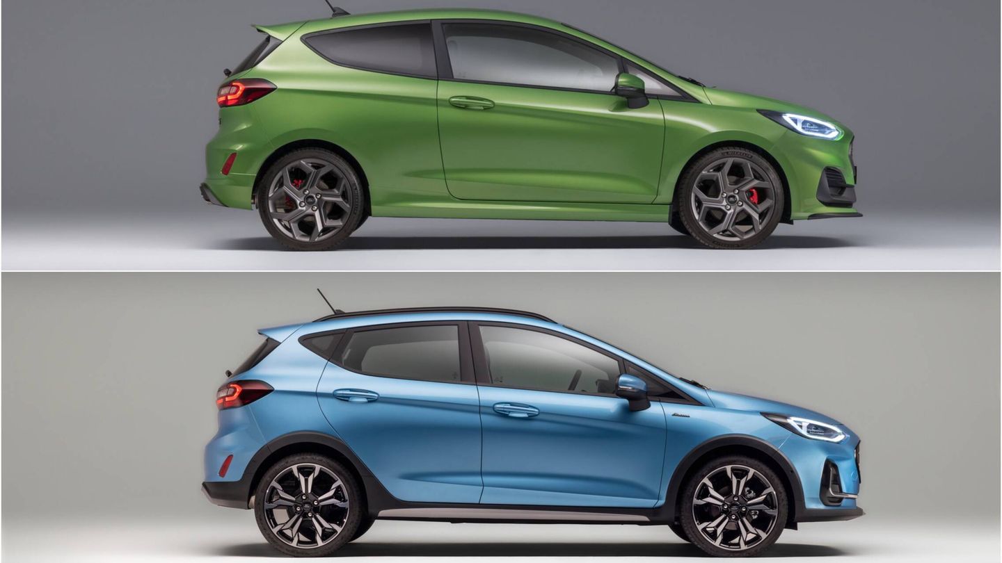 El Fiesta ST y el Fiesta Active (arriba y abajo respectivamente) son las dos versiones más enfocadas del modelo: el deportivo y el aventurero.