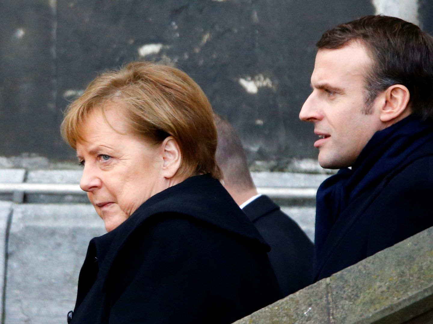 Angela Merkel y Emmanuel Macron, en Aachen, Alemania. (Reuters)