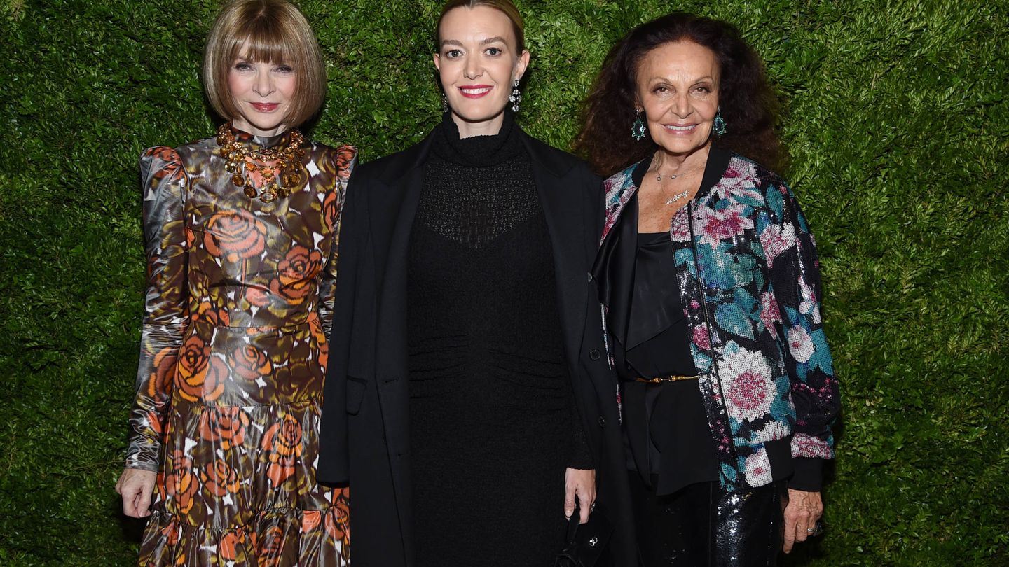 Anna Wintour, Marta Ortega y Diane von Furstenberg en la entrega de premios (Getty)