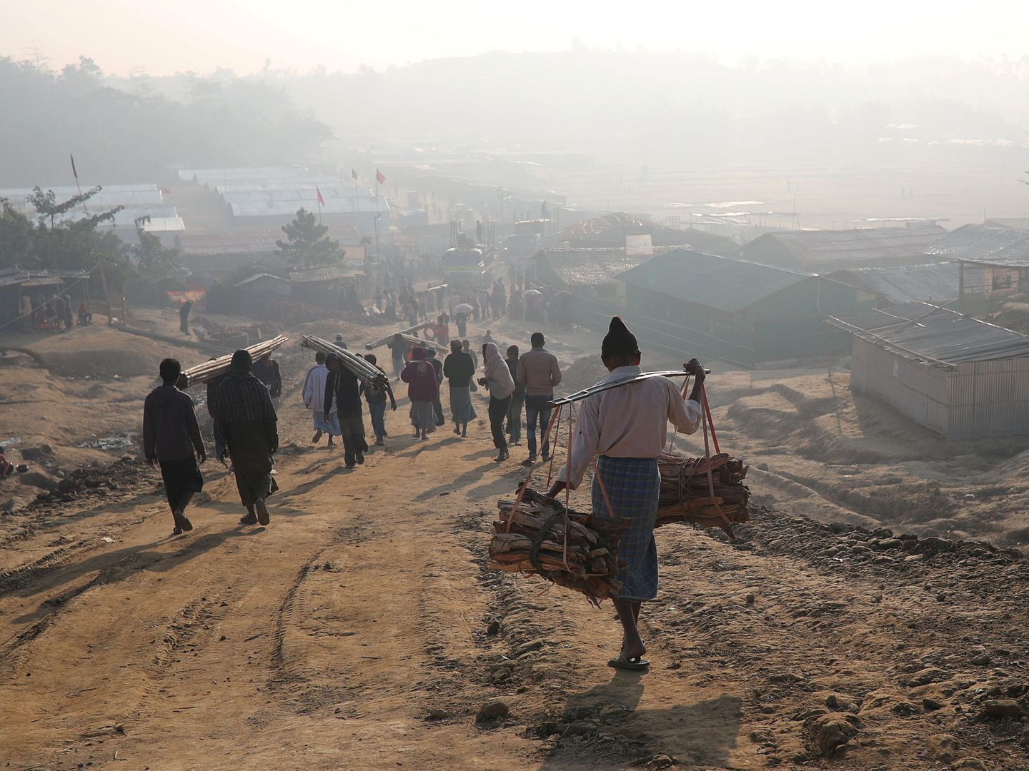 Refugiados rohingyá en el campo de Jamtoli en Cox's Bazar, Bangladesh, el 22 de enero de 2018. (Reuters)