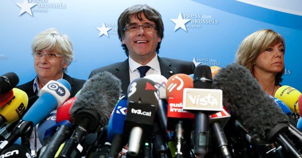 Foto: Carles Puigdemont, durante su comparecencia en el Press Club Brussels. (Reuters)