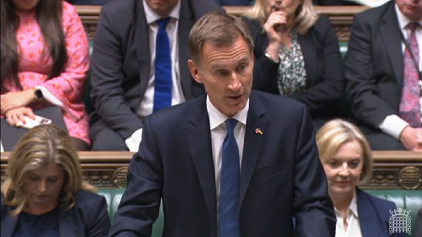 Un momento de la intervención del nuevo ministro del Tesoro, Jeremy Hunt. (Parlamento británico)