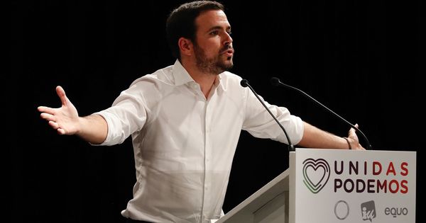 Foto: Alberto Garzón en campaña electoral (Efe)