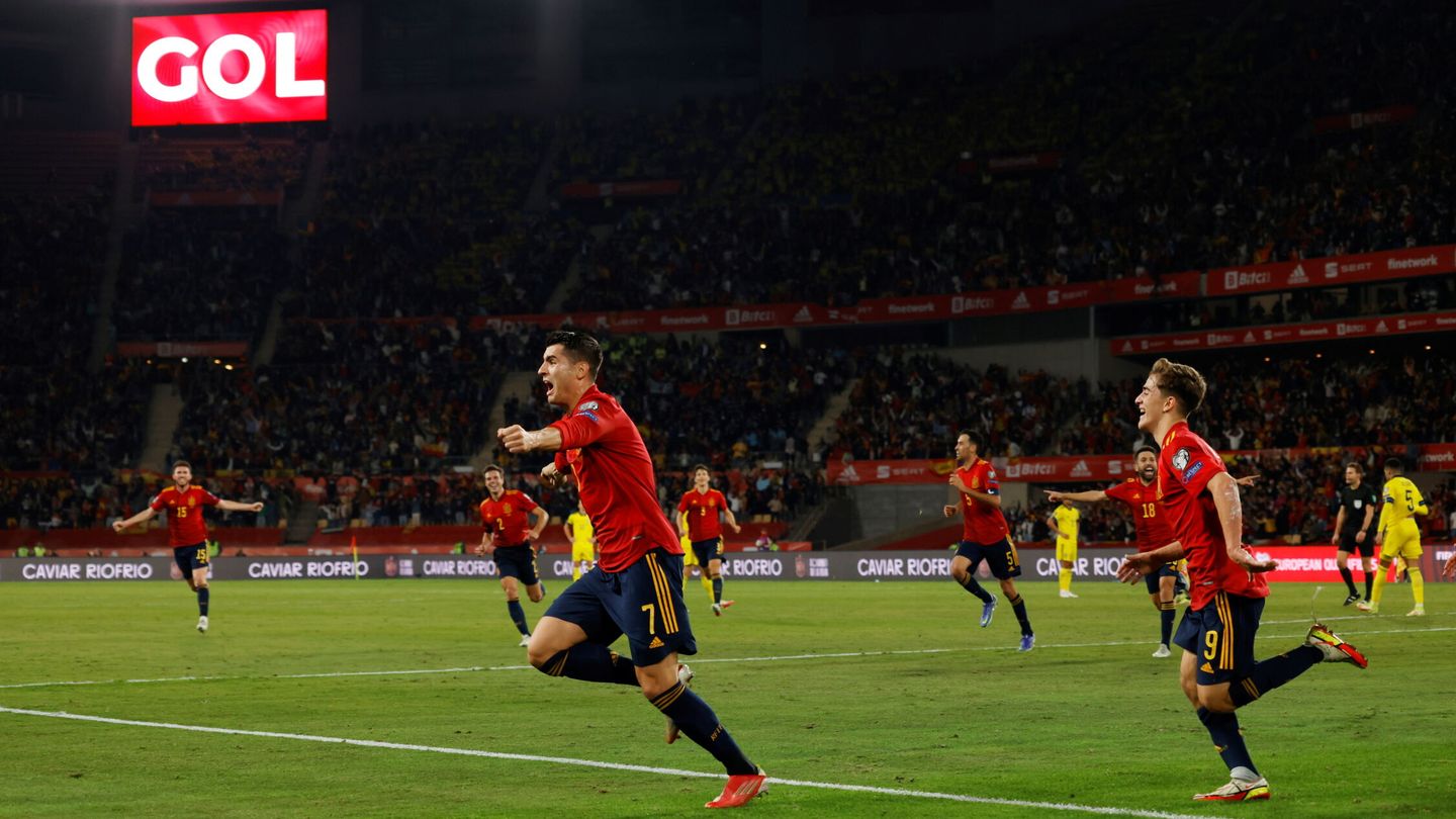 Morata, celebrando el pozo. (Reuters/Marcelo del Pozo)