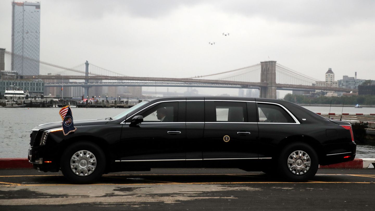 La limusina presidencial, en su estreno en Nueva York (Reuters/Mike Segar)