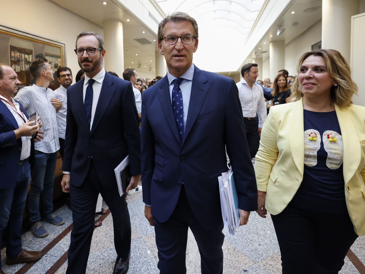 Foto: Alberto Núñez Feijóo, a su llegada al Senado este martes. (EFE/Juanjo Martín)
