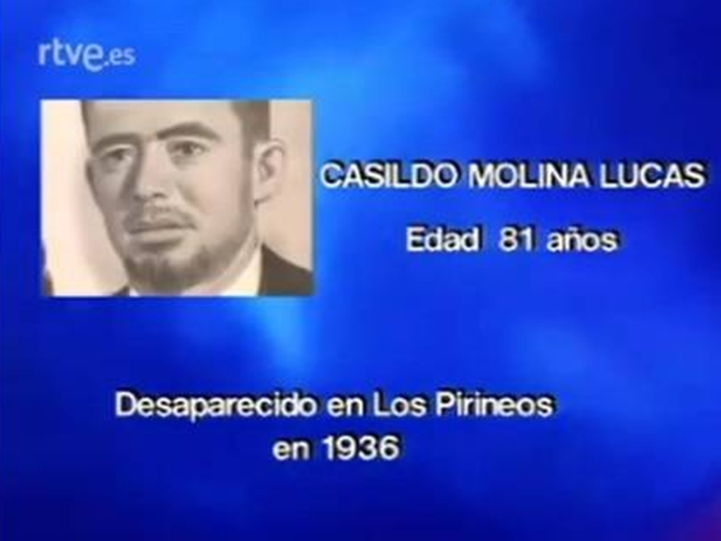 Ejemplo de las biografías de los desaparecidos. (TVE)