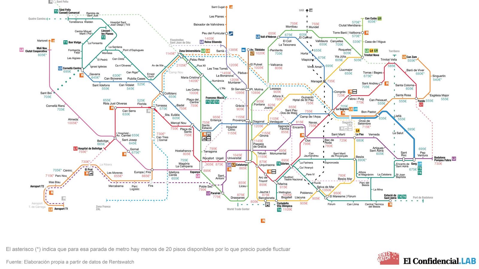 Foto: Mapa del metro de Barcelona.