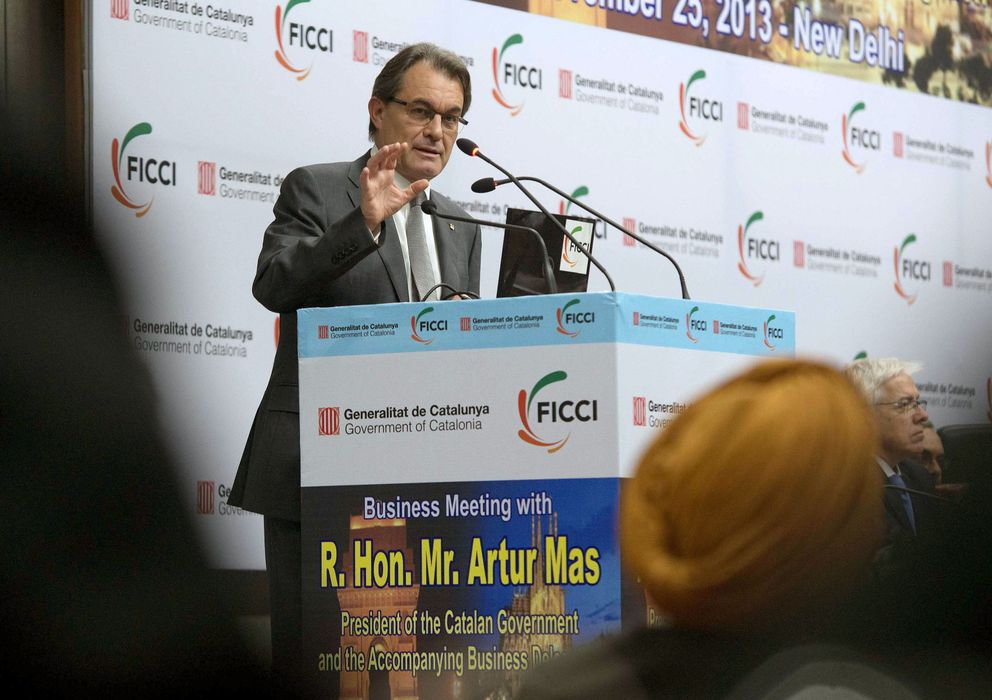 Foto: Artur Mas, durante su intervención en la inauguración del Seminario de la Federation of Indian Chambers and Industry. (EFE)