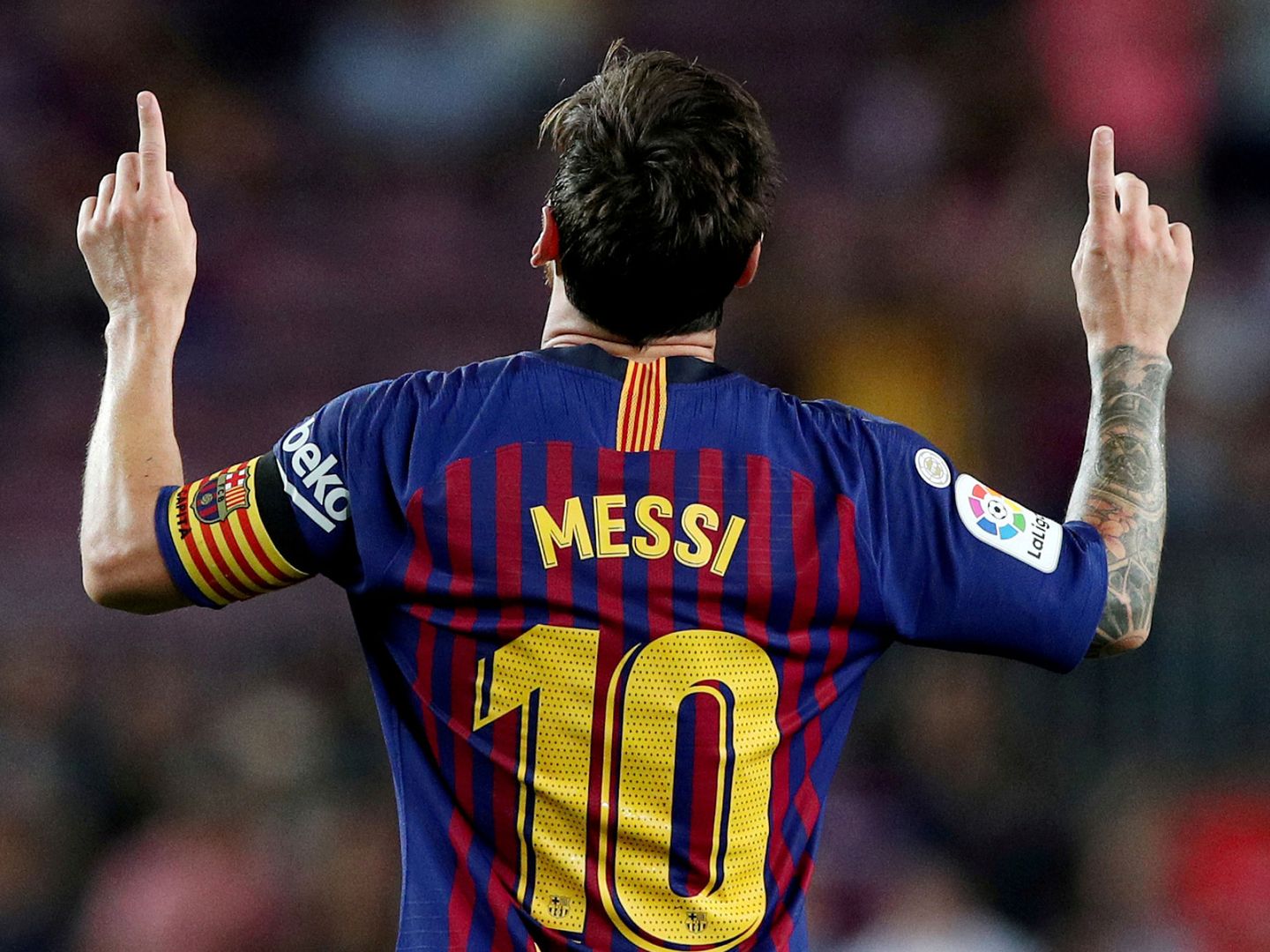 Messi, en plena celebración de gol. (Reuters)