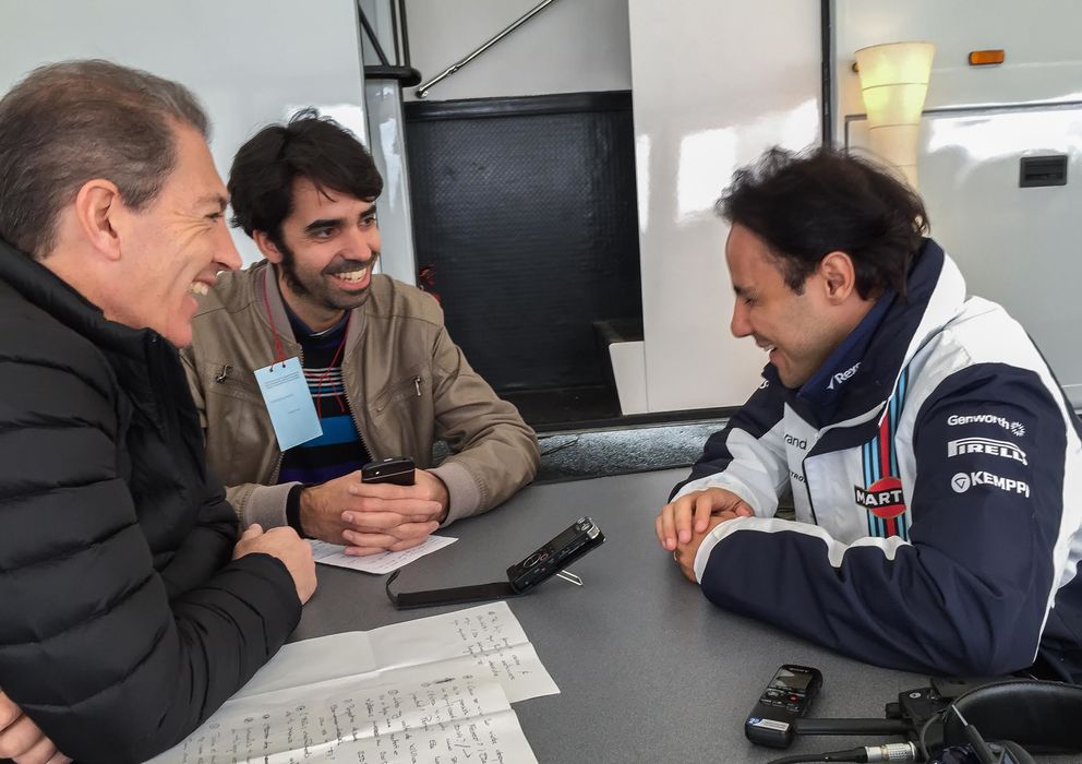 Foto: El Confidencial entrevistando a Felipe Massa en el Circuito de Jerez (El Confidencial).
