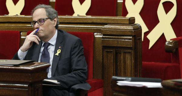 Foto: El presidente de la Generalitat de Cataluña, Quim Torra, durante un pleno del Parlament. (EFE)