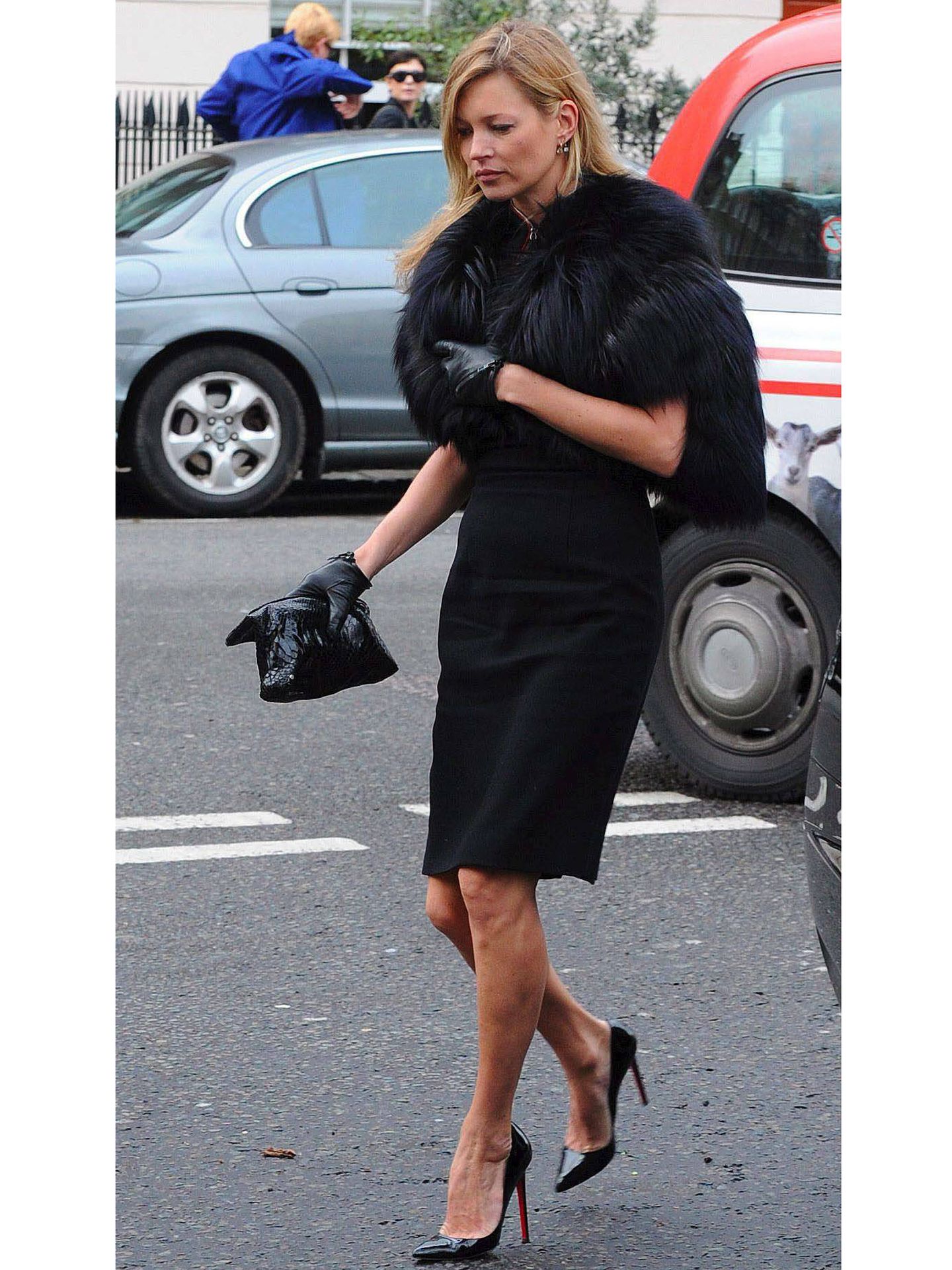 Kate Moss, en el funeral de Alexander McQueen. (EFE)