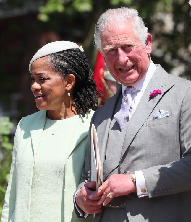 Doria y el príncipe Carlos en la boda de los duques de Sussex. (Getty)