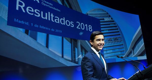 Foto: El presidente de BBVA, Carlos Torres, durante la rueda de prensa con motivo de la presentación de los resultados de 2018. (EFE)