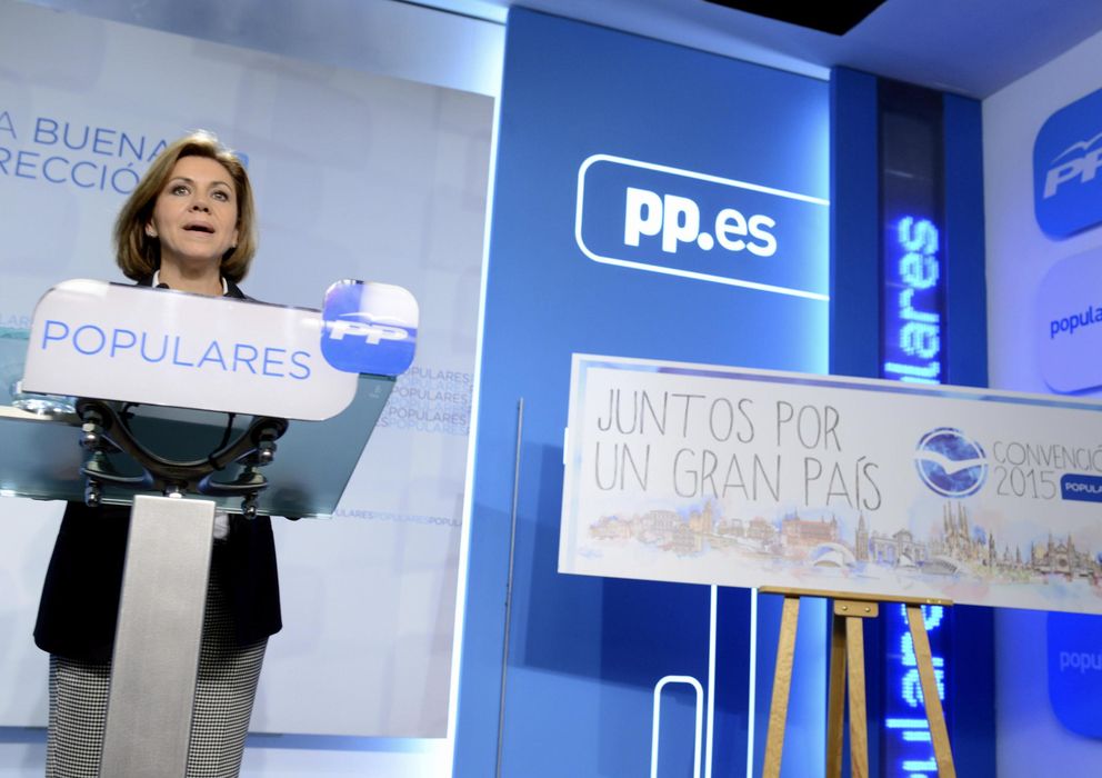 Foto: La secretaria general del PP, María Dolores de Cospedal, ha presentado la Convención Nacional del PP. (EFE)