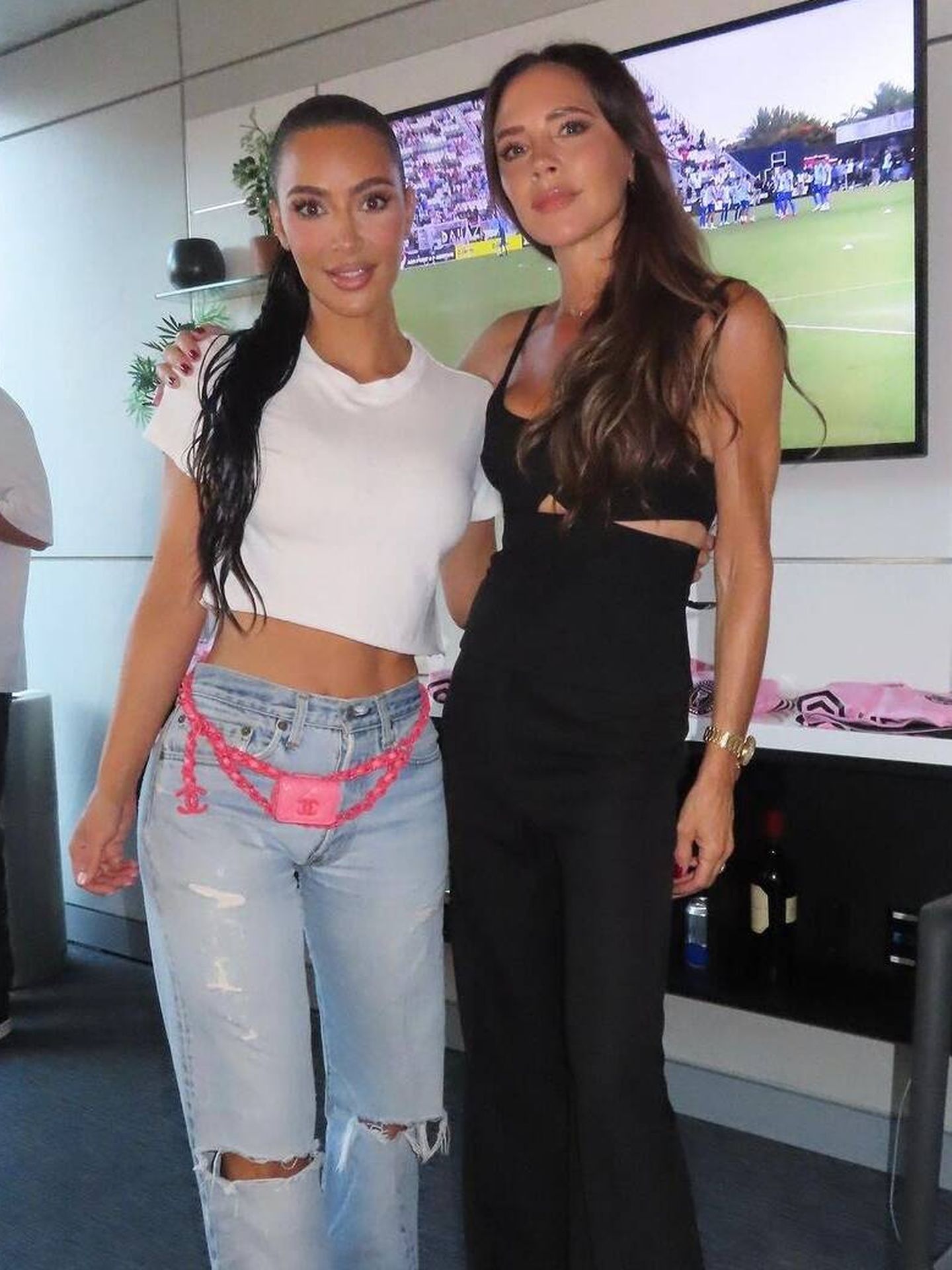 Kim Kardashian y Victoria Beckham, tras el partido del Inter Miami. (Instagram/@victoriabeckham)