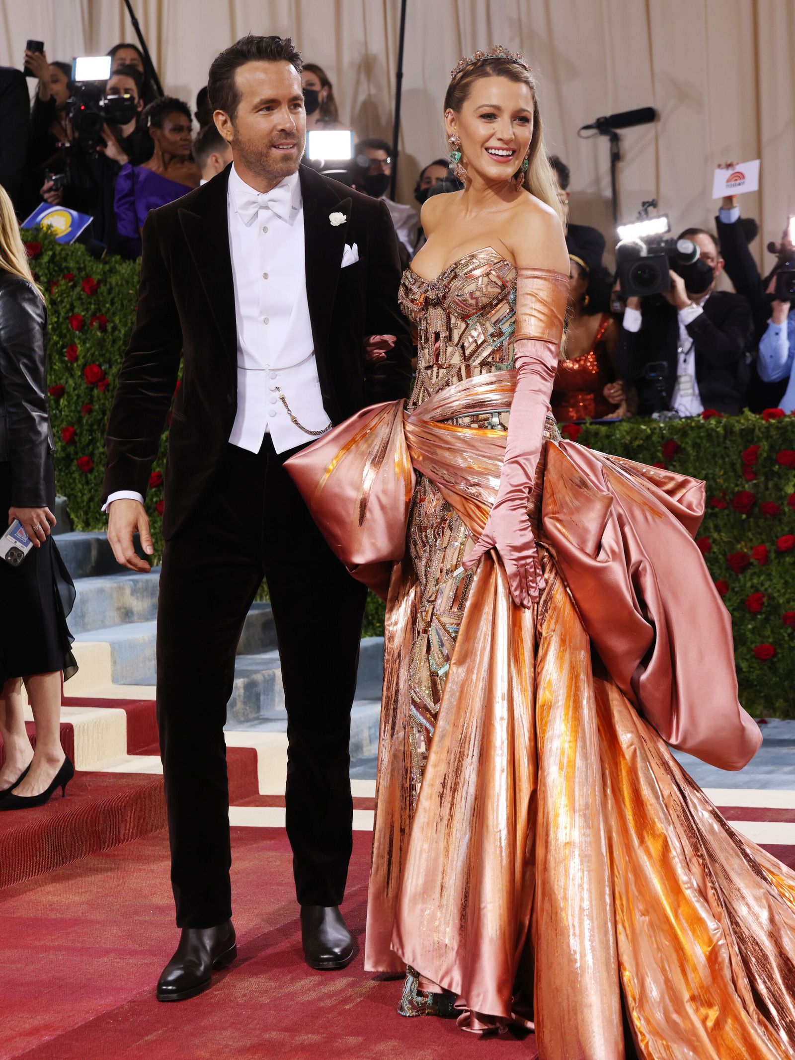 Ryan Reynolds y Blake Lively, en la Met Gala de 2022. (EFE)