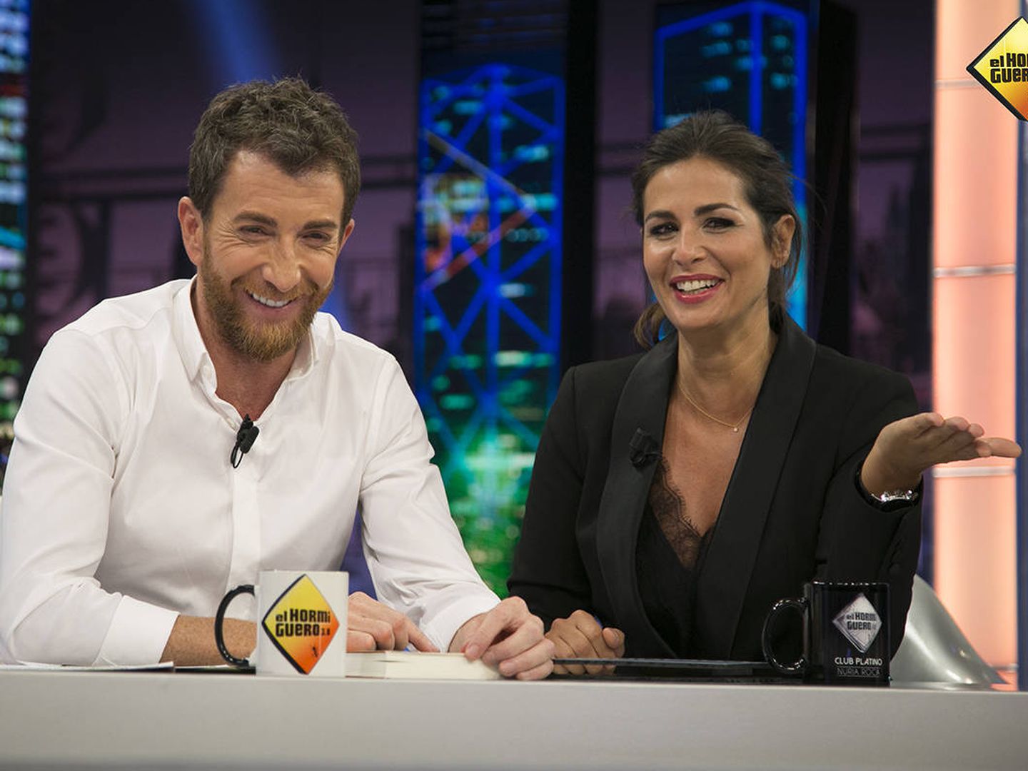 Pablo Motos y Nuria Roca en 'El Hormiguero'. (Antena 3)