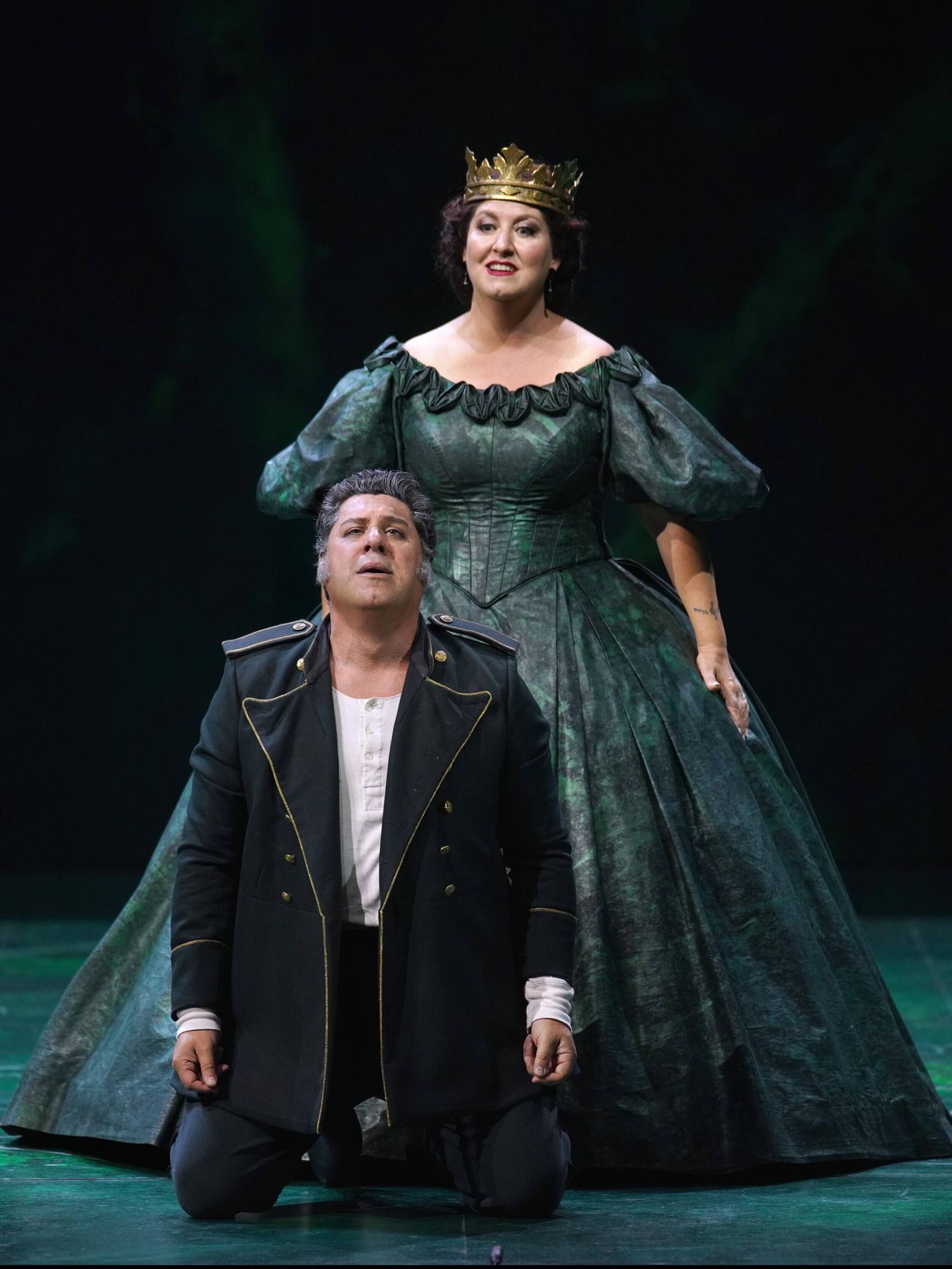 Luca Salsi (Nabucco) y Anna Pirozzi (Abigaille). (Teatro Real/Javier del Real)