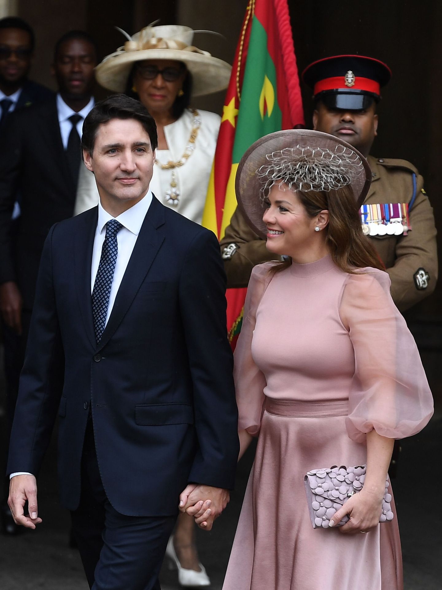 Justin Trudeau y Sophie Grégoire, en la coronación de Carlos III. (EFE/EPA/Andy Rain)