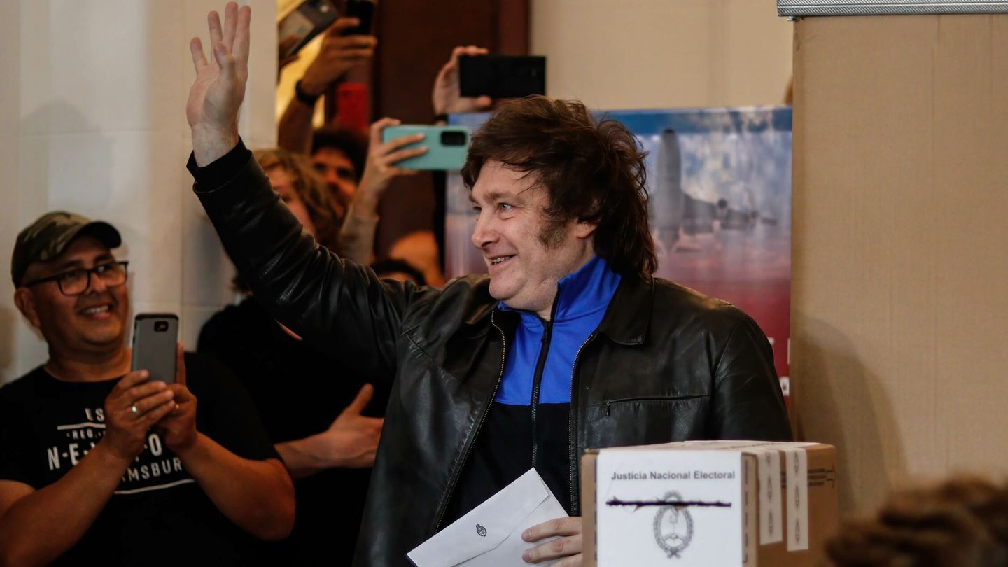 Javier Milei, durante las elecciones en Argentina. (EP)