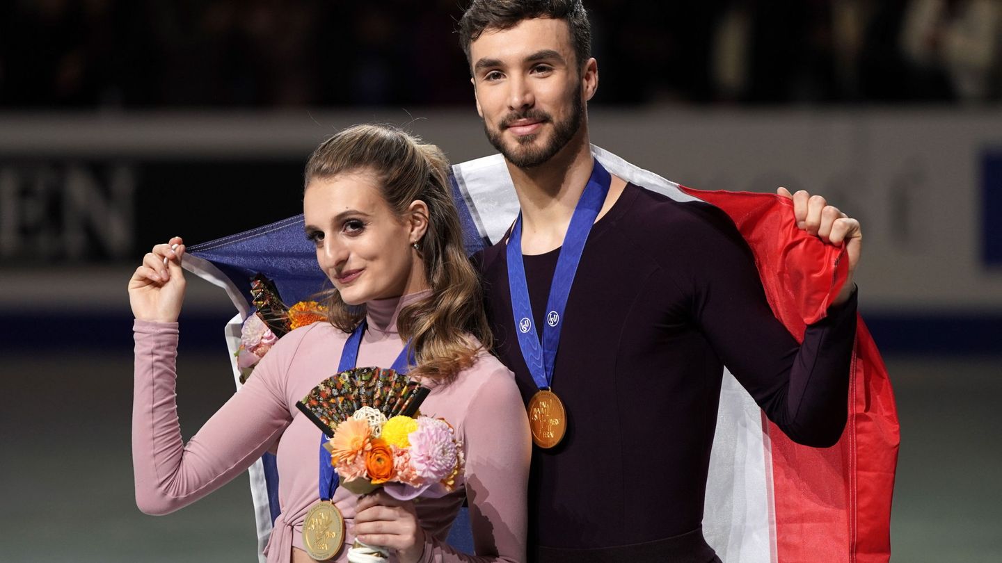 Gabriella Papadakis y Guillaume Cizeron, medalla de oro en el Campeonato del Mundo de Japón en 2019. (EFE)