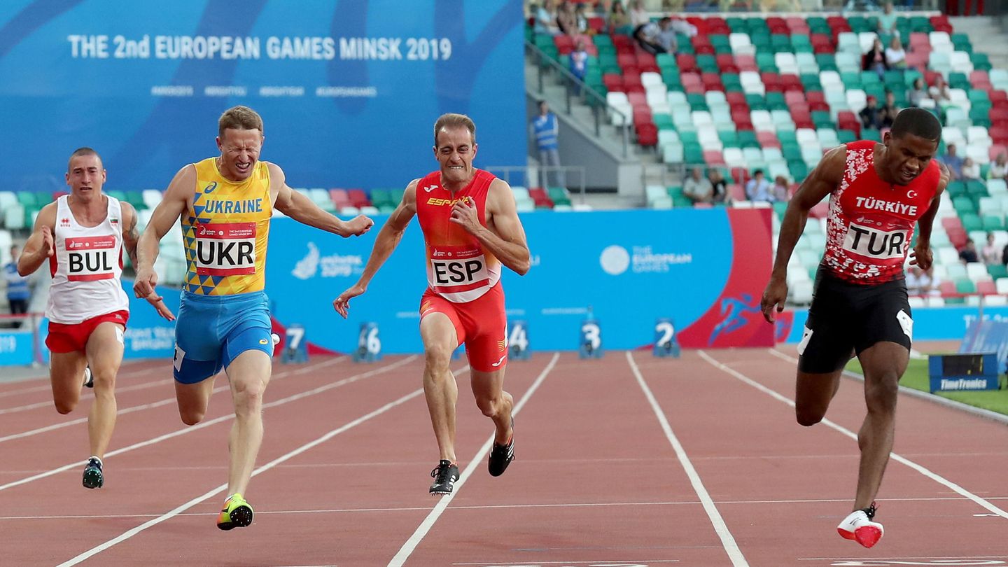 El español Ángel David Rodríguez en los Juegos Europeos de Bielorrusia de 2019. (EFE)