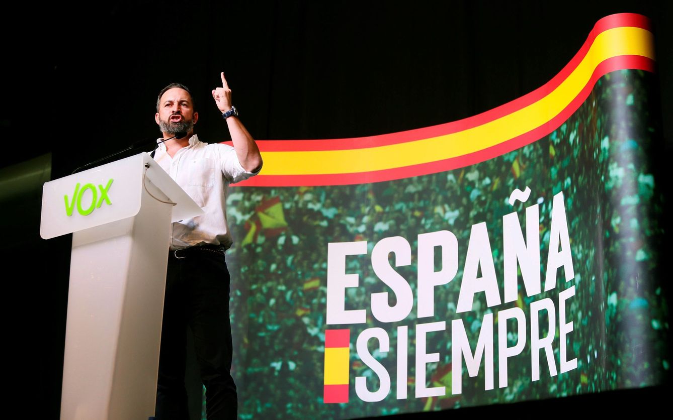 El líder de Vox, Santiago Abascal, en un acto de su formación. (EFE)
