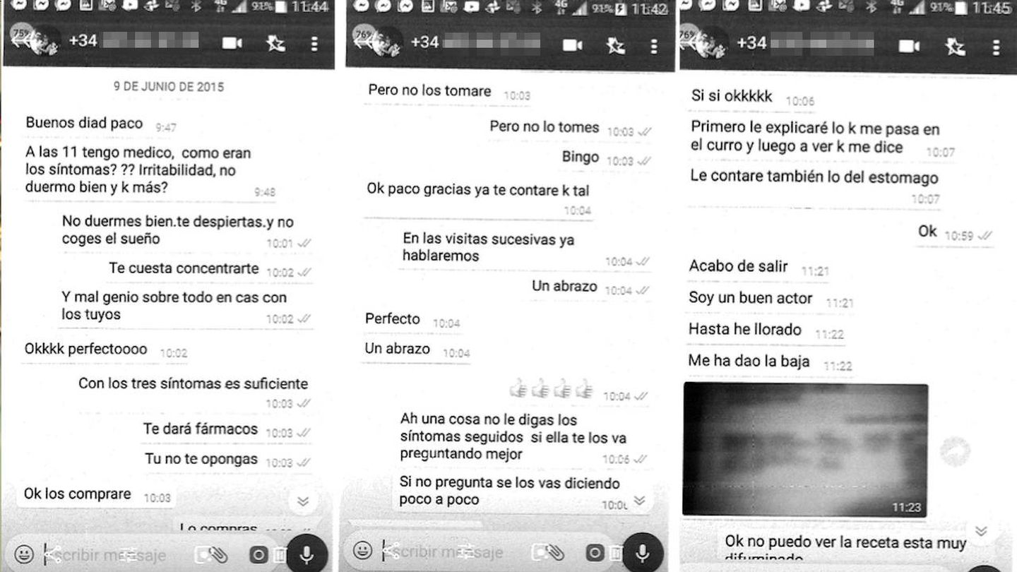 Presunto intercambio de 'whatsapp' entre el diputado catalán Carlos Sánchez y un doctor.