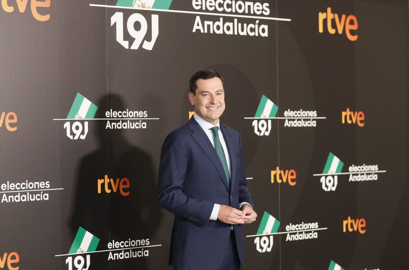 El presidente de la Junta de Andalucía y candidato del PP a la reelección, Juanma Moreno. (EFE/José Manuel Vidal)