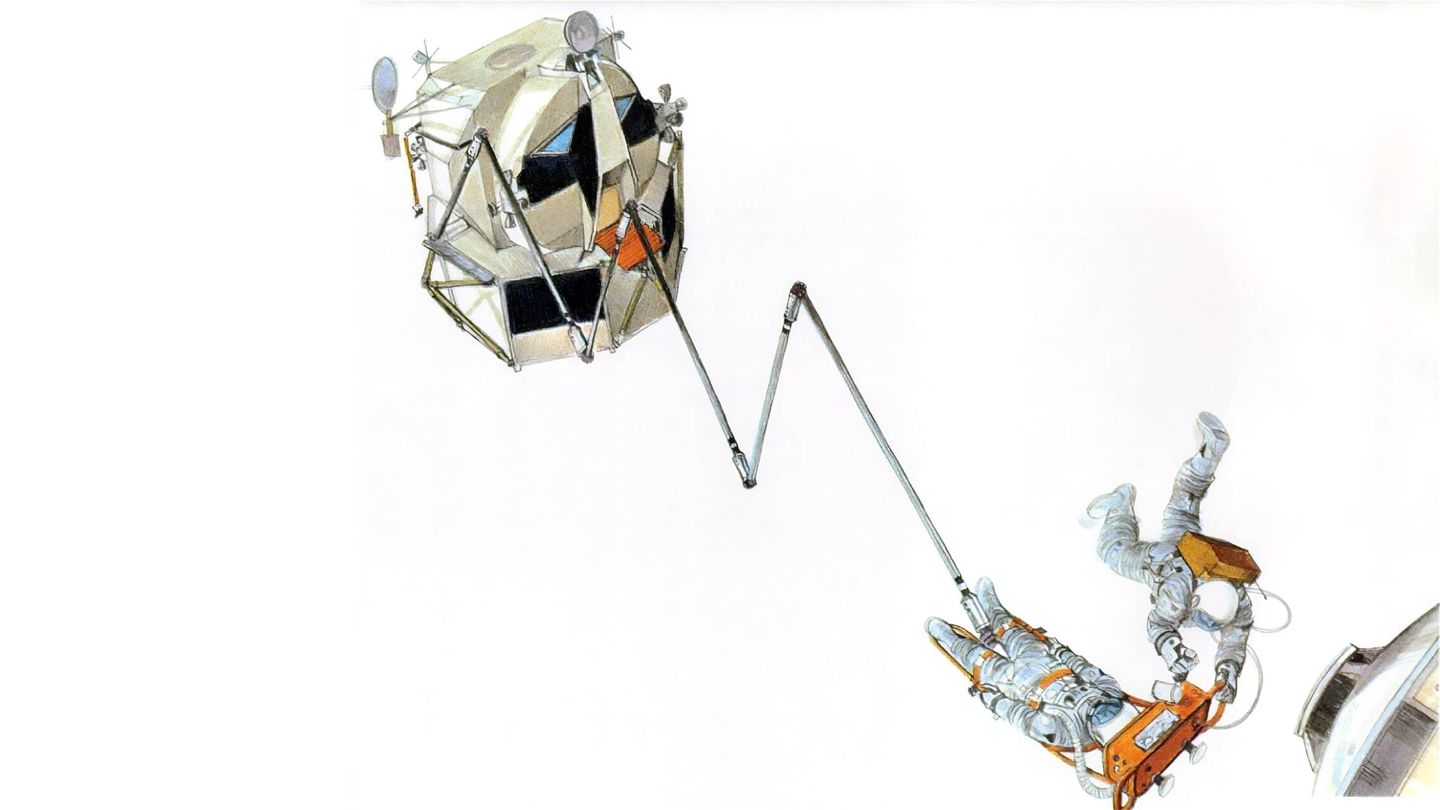 Un módulo lunar modificado para misiones de inspección de otras naves y rescate. (Grumman)