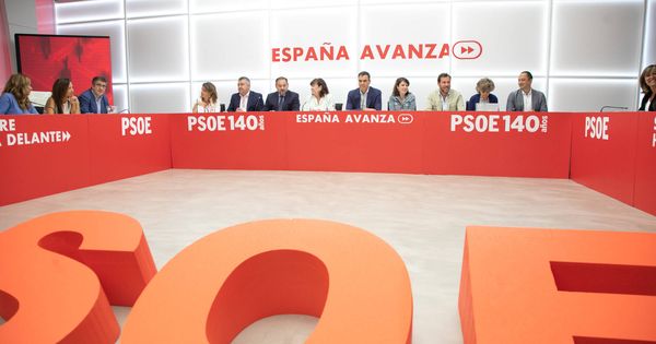 Foto: Pedro Sánchez, durante la reunión de la ejecutiva federal del PSOE de este 2 de septiembre, en Ferraz. (Eva Ercolanese | PSOE)