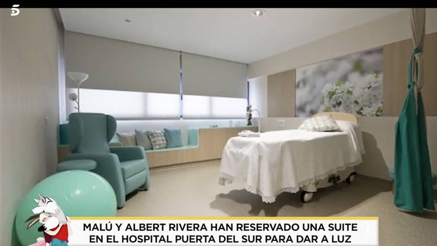 Suite del hospital mostrada por 'Socialité' y que aseguran que han reservado Malú y Rivera. (Telecinco)