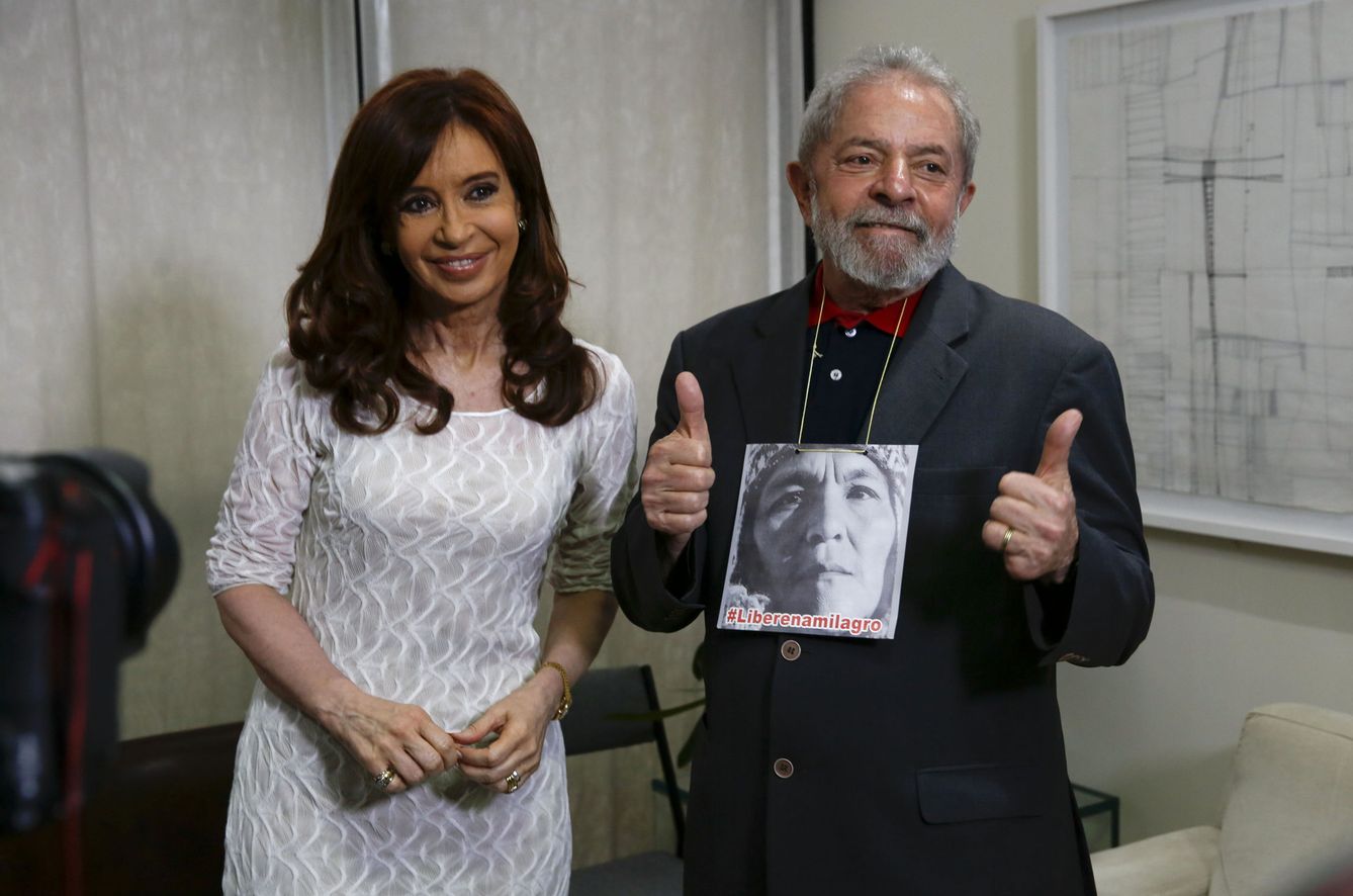 Luiz Inácio Lula da Silva y Cristina Fernández de Kirchner, pidiendo la liberación de Milagro Sala. (EFE)