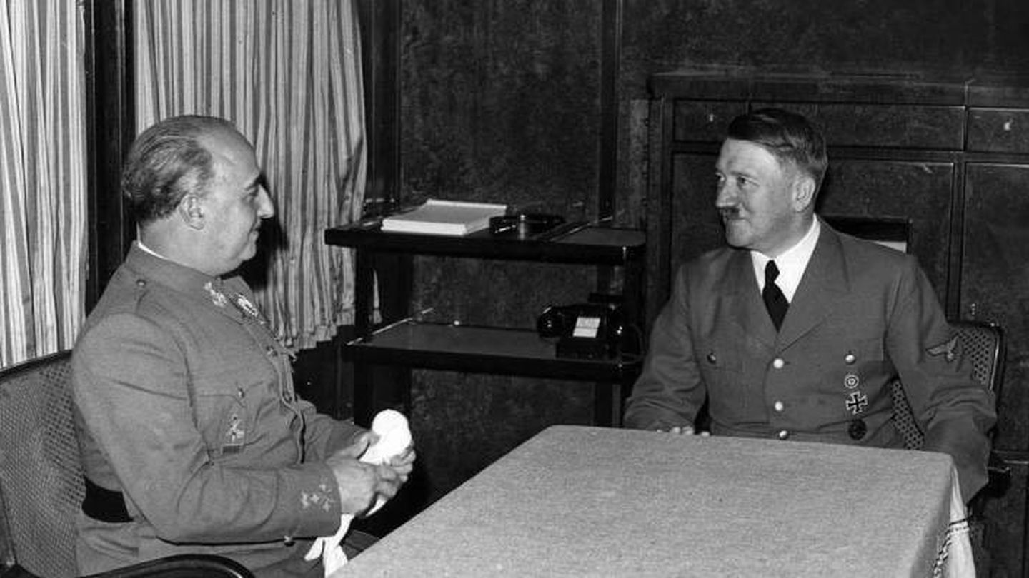 Un momento del encuentro entre Hitler y Franco en 1940.