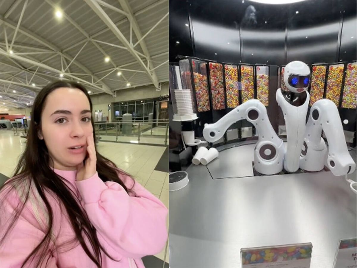Foto: Una española encuentra un robot que vende chuches en un aeropuerto y se lleva un chasco: "Era mi única ilusión" (TikTok: @lapatuquillas)