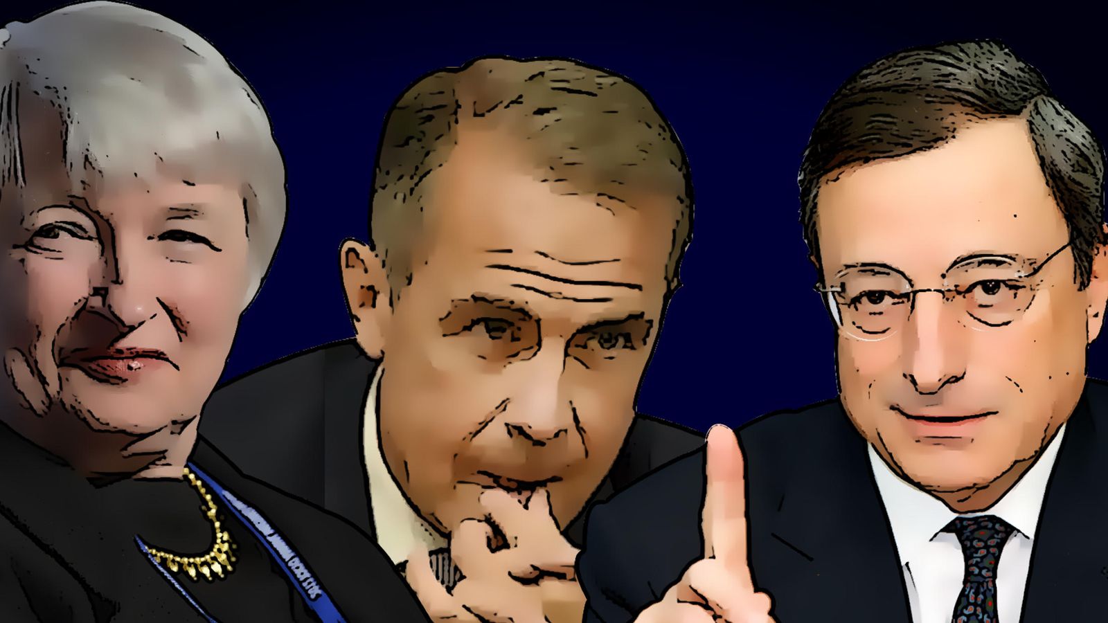Foto: De izquierda a derecha, Janet Yellen, Mark Carney y Mario Draghi.