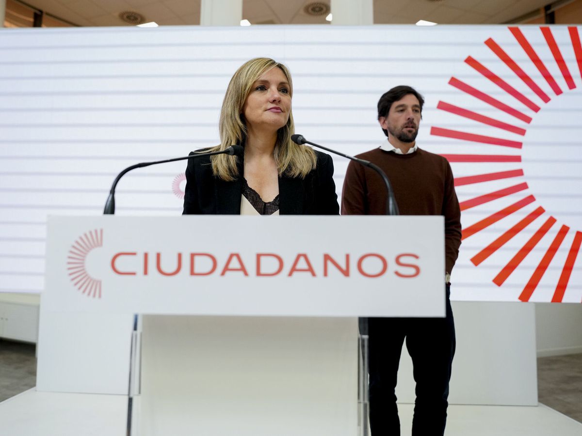 Foto: Rueda de prensa de Patricia Guasp en la sede de Ciudadanos. (EFE/Borja Sánchez Trillo)