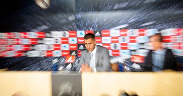 Foto: Hazard, durante su presentación como nuevo jugador del Real Madrid. (EFE)