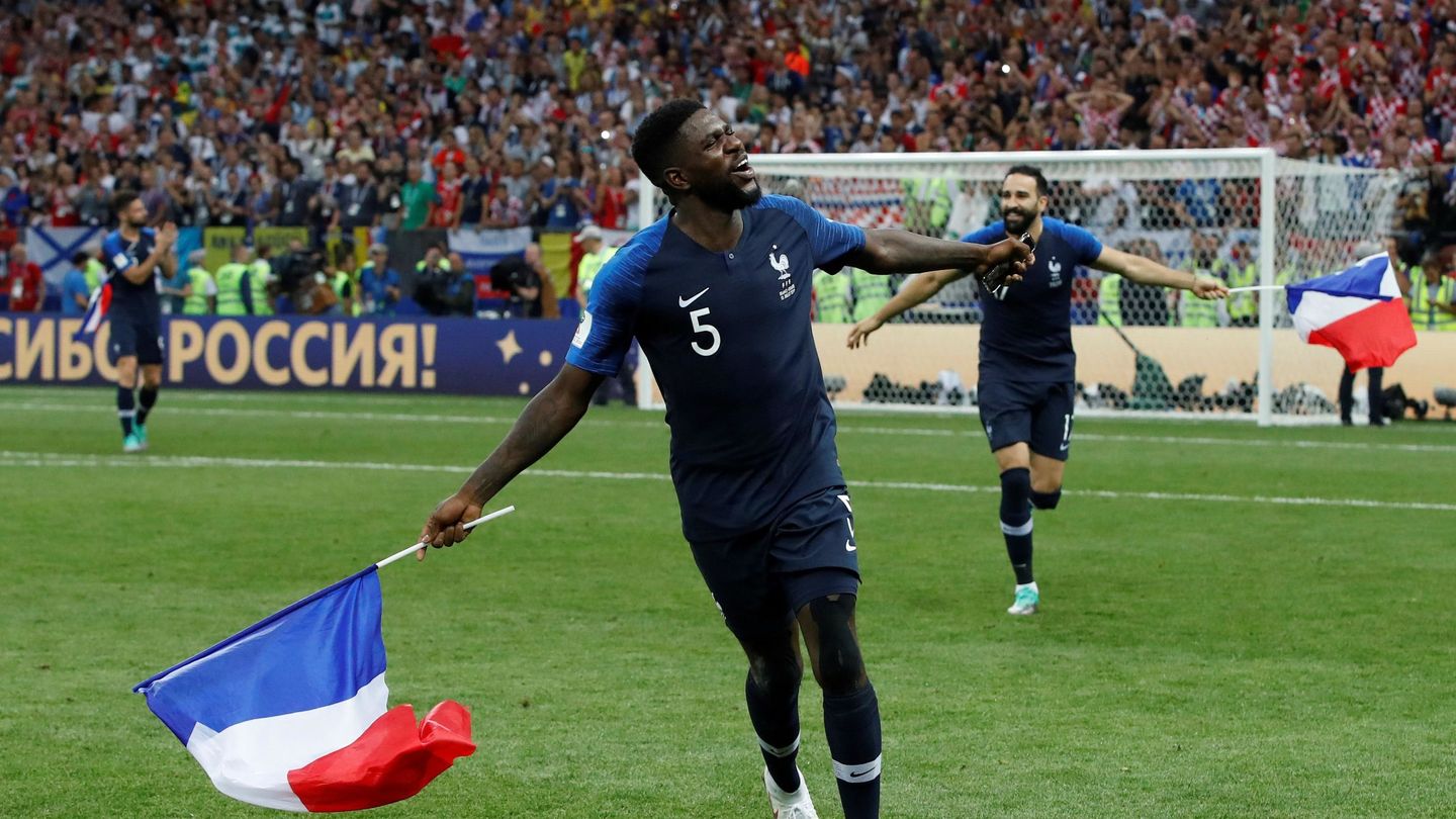 Umtiti celebra el triunfo de Francia en el Mundial. (EFE)
