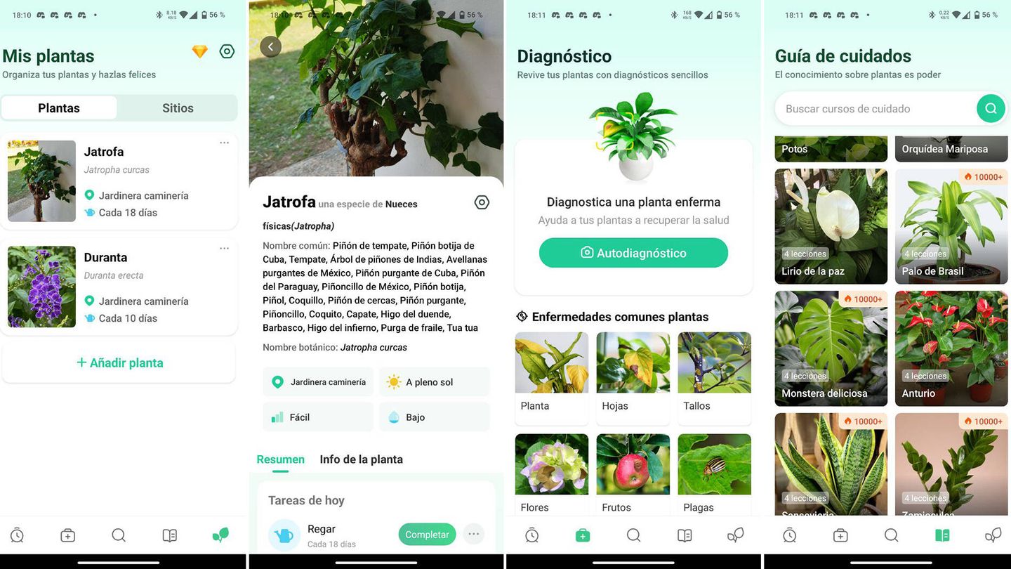 Capturas de pantalla de la app PlantParent