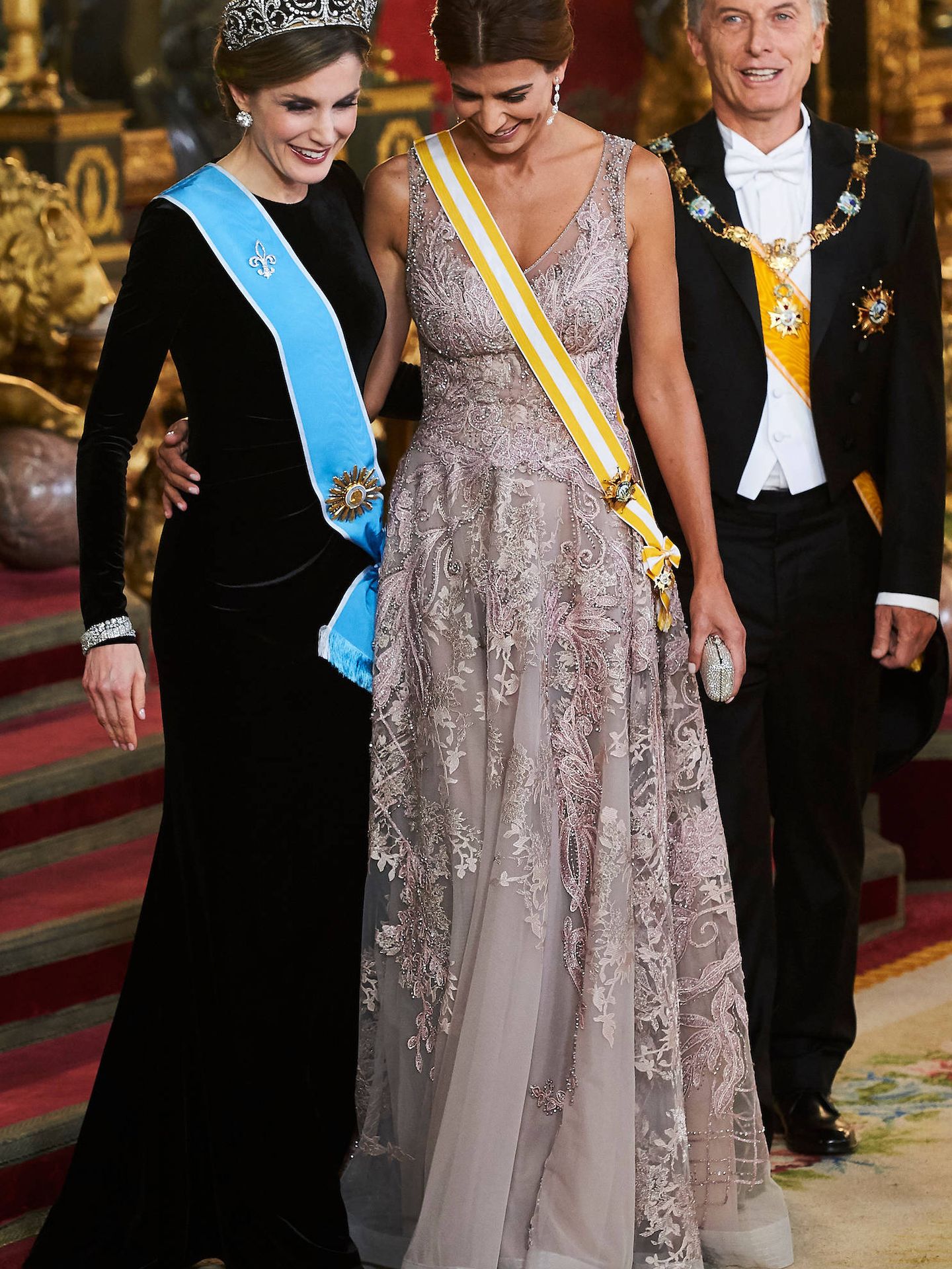 La Reina y los Macri en febrero de 2017.