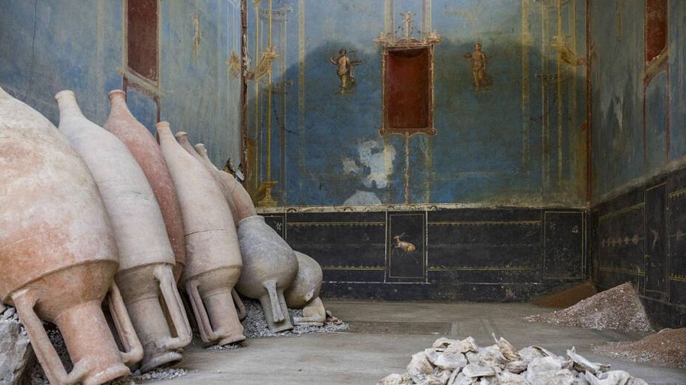 Descubierta una antigua habitación en Pompeya con un color muy inusual