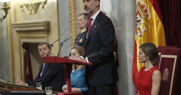 Foto: El Rey Felipe VI, durante su discurso en el Congreso de los Diputados. (EFE)