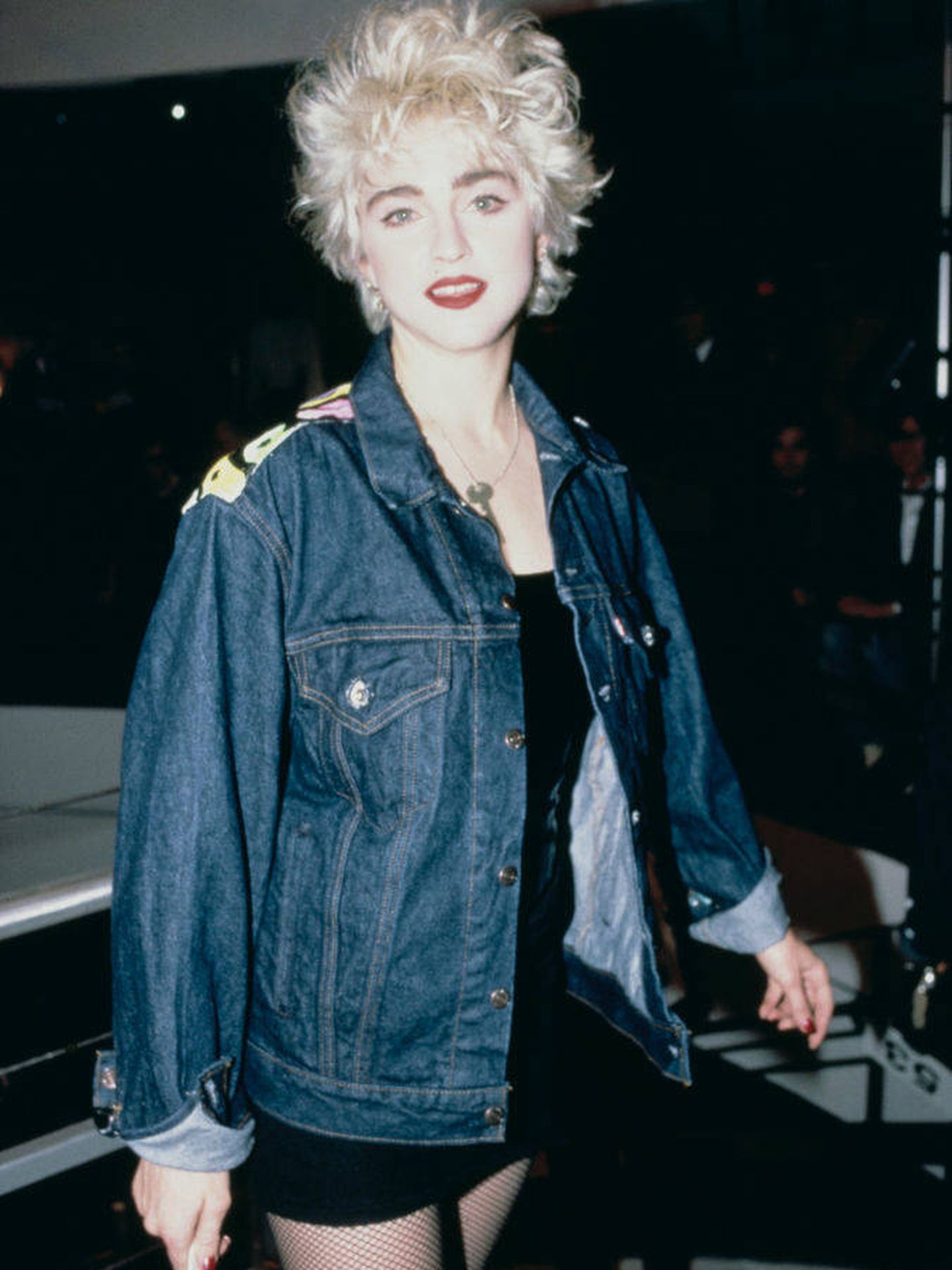 Madonna, con una cazadora vaquera en 1986. (Getty)