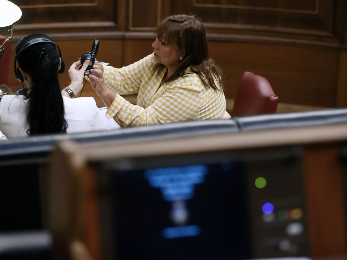 Foto: Una de las taquígrafas del Congreso, en la sesión del martes. (EFE/Juan Carlos Hidalgo)