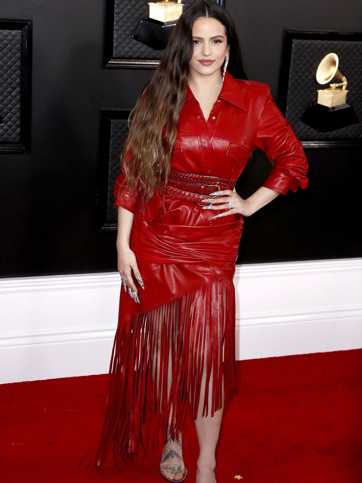 Rosalía, en la gala de los Grammy 2020. (EFE)