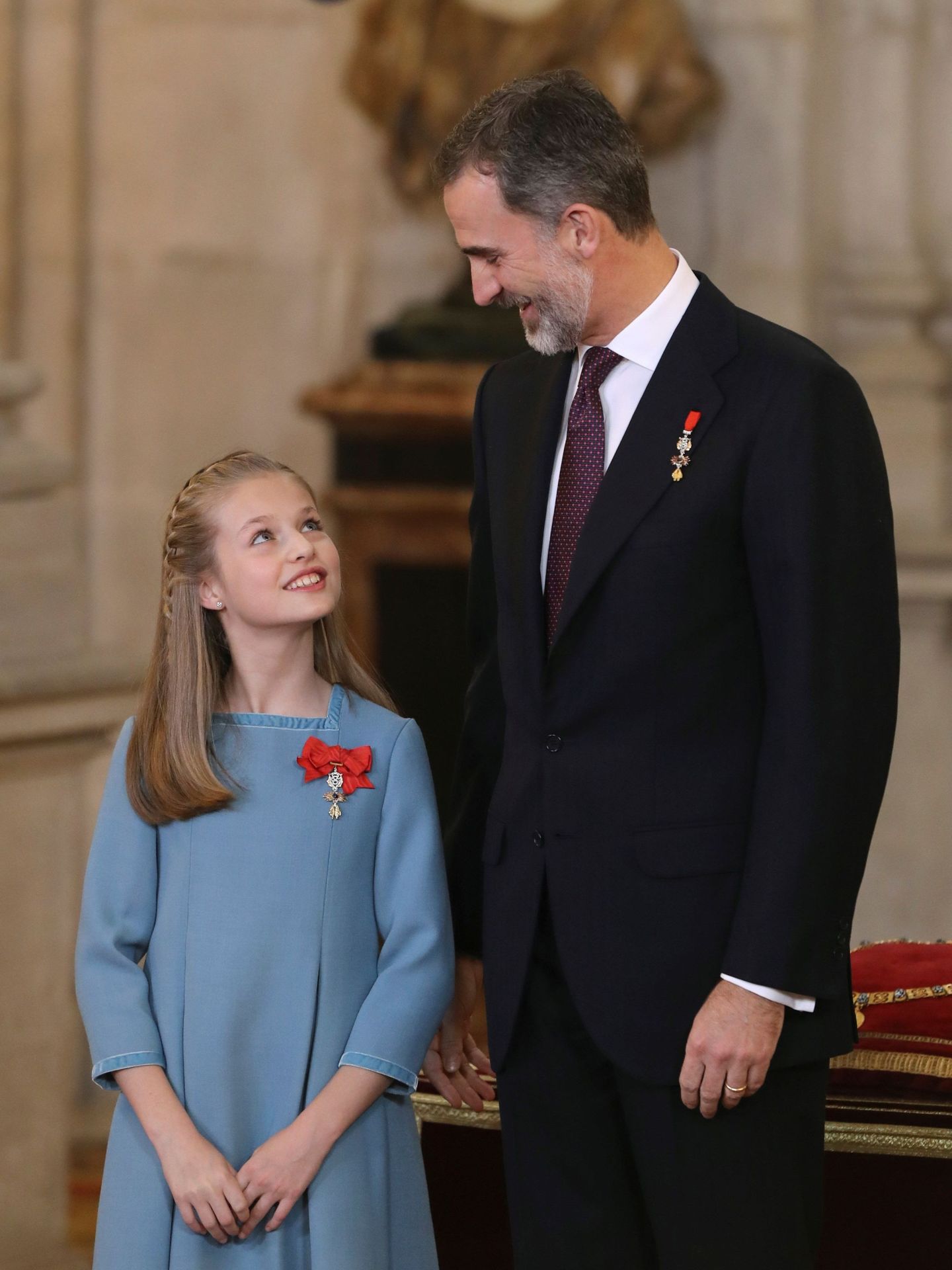 La Princesa de Asturias y su padre, el Rey.  (EFE)