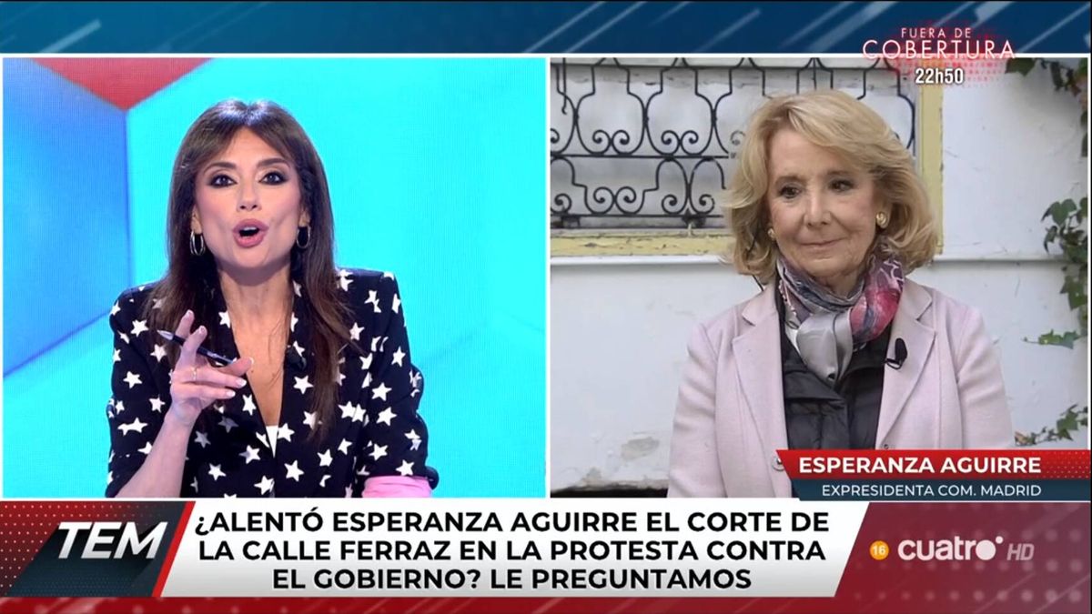 "¡Di lo que te dé la gana!": tensión en directo entre Esperanza Aguirre y Marta Flich ('Todo es mentira')
